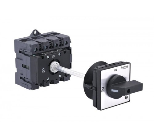 Выключатель-Разъединитель 4P 100A IP20 С ЧЁРНОЙ выносной рукояткой на дин-рейке/плате  MSD100440B  SE