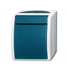 Выключатель 1-клавишный, 2-полюсный, IP44, для открытого монтажа, серия ocean, цвет серый/сине-зелёный  1085-0-1605  2CKA001085A1605  ABB