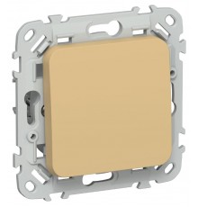 FLITE Выключатель 1-клавишный кнопочный 10А ВС11-2-0-ФлШм шамуа  FI-V14-0-10-1-K89  IEK