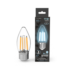 Лампа светодиодная Filament Свеча 7W 580lm 4100К Е27 LED 1/10/50  103802207  Gauss