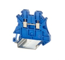 Клемма проходная, винтовой зажим, 2 точки подключения, 2.5 кв.мм, синяя  TUR-2.5-BU  DKC замена на TUR-2.5R-BU