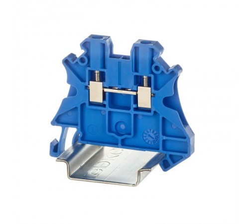 Клемма проходная, винтовой зажим, 2 точки подключения, 2.5 кв.мм, синяя  TUR-2.5-BU  DKC замена на TUR-2.5R-BU