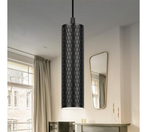 Светильник подвесной (подвес) PL20 BK MR16 GU10 потолочный цилиндр черный  Б0058500  ЭРА