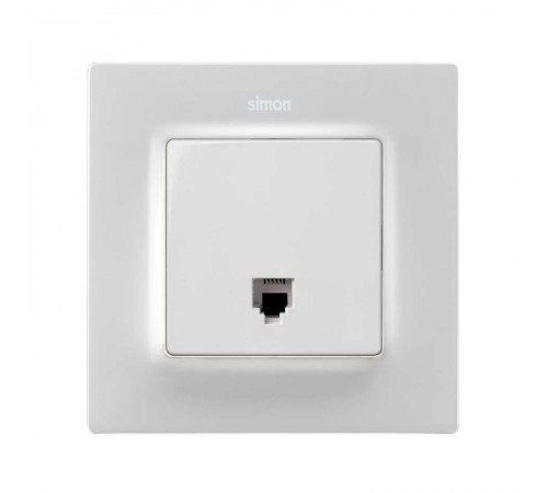 Накладка для телефонной розетки белого матового цвета S82 Concept  8200062-090  Simon