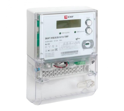 Счётчик электрической энергии трехфазный многотарифный SKAT 315E/0,5S-5(7,5) TIRP PROxima  31503R  EKF