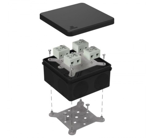 Коробка огнестойкая для о/п двухкомпонентная 60-0300-FR10.0-8 Е15-Е120 RAL9005 100х100х50 (14 шт/кор) черная  60-0300-9005-FR10.0-8  Промрукав