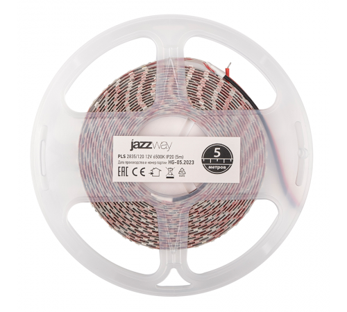 Лента светодиодная LED PLS 2835/120 12Вт 12В 6500К IP20 5м  2859051  Jazzway