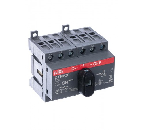 Реверсивный рубильник OT40F3С до 40А 3-полюсный (с резерв. ручкой)  1SCA104913R1001  ABB