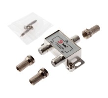 Делитель ТВ   D-F-04 2 ответвления под F разъём в комплекте 3 F разъёма 5-1000 МГц  Б0048323  ЭРА