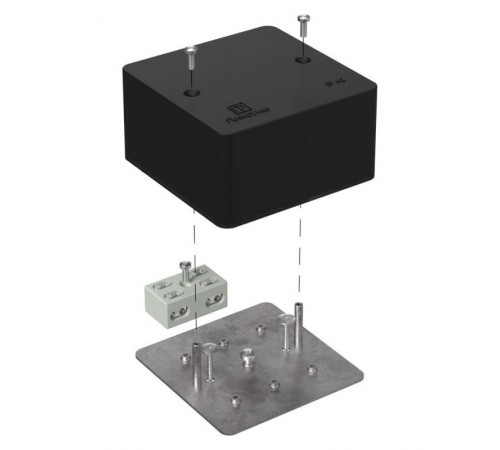 Коробка огнестойкая разветвительная для кабель-канала 40-0460-FR6.0-4-2-Р Е15-Е60 RAL9005 85х85х45 (44 шт/кор) черная  40-0460-9005-FR6.0-4-2-Р  Про