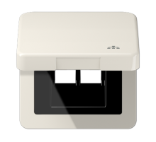 Накладка и крышка для двойных UAE розеток с символом "сеть"; термопласт слоновая кость  CD590KLLAN  Jung