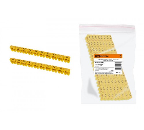 Маркер наборный - символ "C" желтый 4 мм2 (100 шт.)   SQ0534-0045  TDM