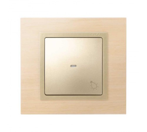 Simon 82 Клавиша с пиктограммой "лампа" для выключателя одноклавишного с подсветкой, S82, S82N, шампань  8200016-034  Simon