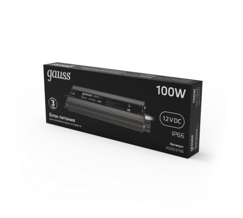 Блок питания для светодиодной ленты пылевлагозащищенный 100W 12V IP66  202023100  Gauss