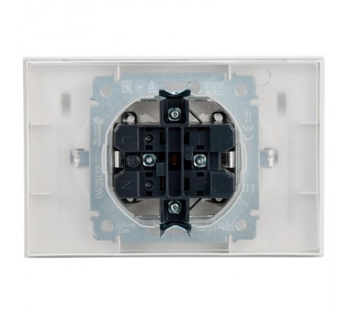 BRITE Розетка 2-ая с крышкой 16А в сб IP44 РСбш12-3-44-БрБ белый  BR-R26-16-44-K01-F  IEK