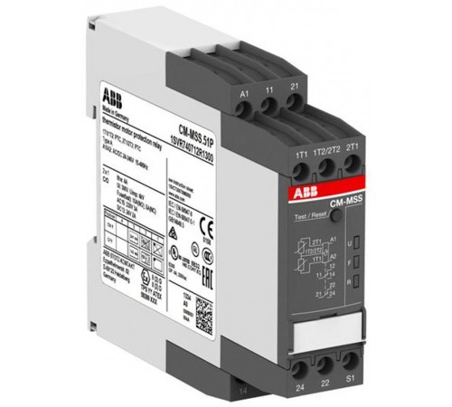 Термисторное реле защиты двигателя CM-MSS.51S двухканальное, контроль КЗ, питание 24-240В AC/DC, 2 ПК, винтовые клеммы1SVR730712R1300 ABB