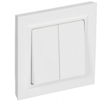 BRITE Выключатель 2-клавишный 10А в сборе ВСР10-2-0-БрАБ арктический белый   BR-V20-0-10-K91-F  IEK