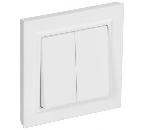 BRITE Выключатель 2-клавишный 10А в сборе ВСР10-2-0-БрАБ арктический белый   BR-V20-0-10-K91-F  IEK