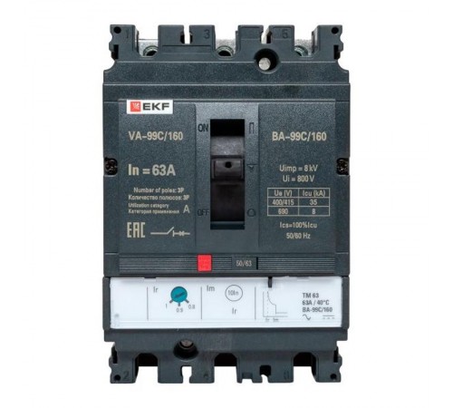 Выключатель автоматический ВА-99C (Compact NS) 160/63А 3P 36кА EKF PROxima  mccb99C-160-63  EKF