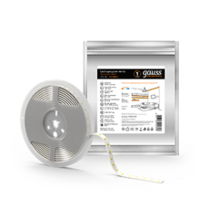 Лента светодиодная Elementary 2835/60-SMD 4.8W 12V DC теплый белый IP20 (ZIP Bag 5м)  355000105  Gauss