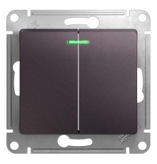 Glossa Сиреневый туман Выключатель 2-клавишный с подсветкой, сх.5а, 10AX  GSL001453  SE
