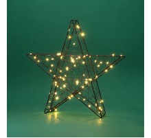 Металлическая 3D-фигура Звезда 35см, цвет свечения теплый белый, питание 3хAA (не в комплекте)  513-706  NEON-NIGHT