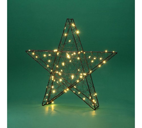 Металлическая 3D-фигура Звезда 35см, цвет свечения теплый белый, питание 3хAA (не в комплекте)  513-706  NEON-NIGHT