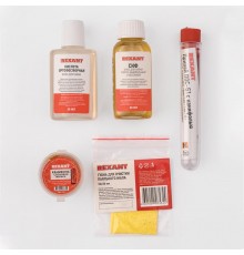 Набор К5 для пайки универсальный (припой, губка, канифоль, флюс СКФ, флюс ОК)  09-3745  Rexant