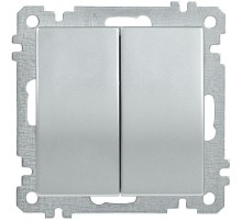 BOLERO серебрянный Выключатель 2-клавишный 10А ВС10-2-0-Б EVB20-K23-10  IEK