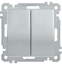 BOLERO серебрянный Выключатель 2-клавишный 10А ВС10-2-0-Б EVB20-K23-10  IEK
