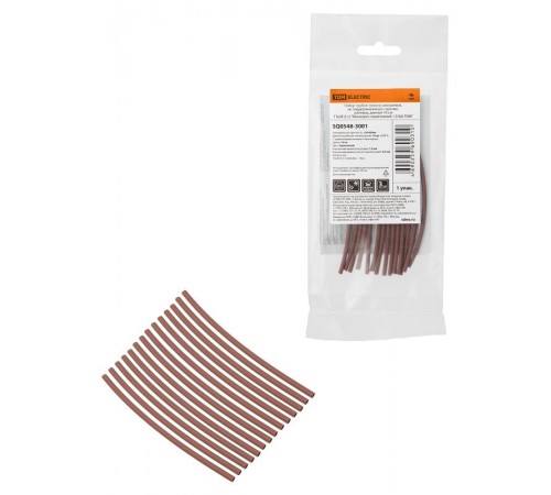 Набор трубок термоусаживаемых, клеевых "Моноцвет, коричневый 1,5/0,6 " SQ0548-3001  TDM