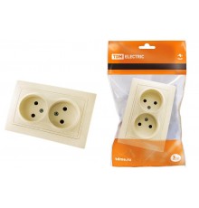 Розетка двойная 2П 10А 250В сл. кость "Таймыр"  SQ1814-0113  TDM