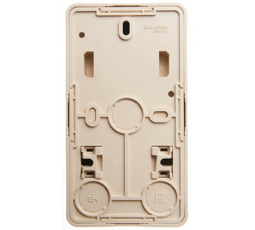 Этюд Кремовый О/У Блок: Розетка с заземлением со шторками + Выключатель 1-клавишный  BPA16-201K  SE