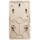 Этюд Кремовый О/У Блок: Розетка с заземлением со шторками + Выключатель 1-клавишный  BPA16-201K  SE