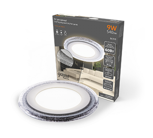 Светильник светодиодный Bubbles BL316 Кругл. 6+3W LED 3000K 540лм144х31ммO110 1/40  BL316  Gauss