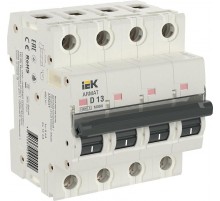 Выключатель автоматический четырехполюсный M06N 4P D 13А 6кА ARMAT  AR-M06N-4-D013  IEK