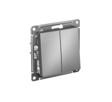 AtlasDesign Сталь Выключатель 2-клавишный сх.5, 10АХ, механизм  ATN000951  SE