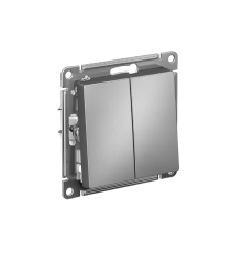 AtlasDesign Переключатель 2-клавишный, перекрестный, 2 x сх. 7, 10АХ, механизм, Сталь  ATN000973  SE