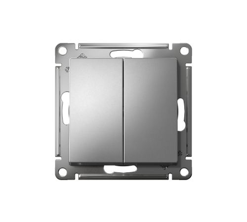 AtlasDesign Переключатель 2-клавишный, перекрестный, 2 x сх. 7, 10АХ, механизм, Сталь  ATN000973  SE