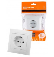 Розетка 2П+З 16А 250В белая "Лама"  SQ1815-0023  TDM