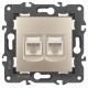 14-3108-04 Розетка 2хRJ45, IP20, шампань  Б0034311  ЭРА