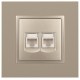 14-3108-04 Розетка 2хRJ45, IP20, шампань  Б0034311  ЭРА