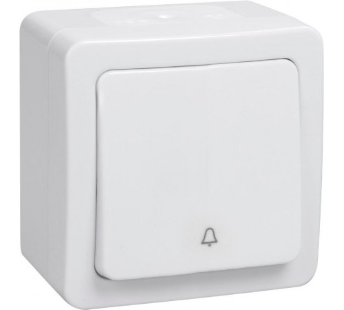 ГЕРМЕС PLUS белый Выключатель 1-клавишный кнопочный О/У IP54 ВСк20-1-0-ГПБ  EVMP13-K01-10-54-EC  IEK