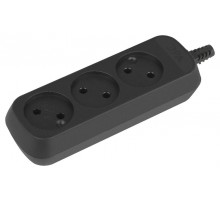 Колодка ЭРА KX-3-B 3 розетки без зазeмления черная   Б0061683  ЭРА