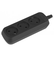 Колодка ЭРА KX-3-B 3 розетки без зазeмления черная   Б0061683  ЭРА