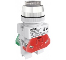 Выкл. кноп. ABLFP 30 мм Цвет:БЕЛЫЙ LED 220В ВK-30   25050DEK  DEKraft