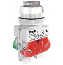 Выкл. кноп. ABLFP 30 мм Цвет:БЕЛЫЙ LED 220В ВK-30   25050DEK  DEKraft