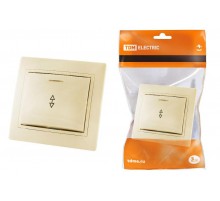 Выключатель на 2 направления 1 кл. с подсветкой 10А сл. кость "Таймыр"  SQ1814-0108  TDM