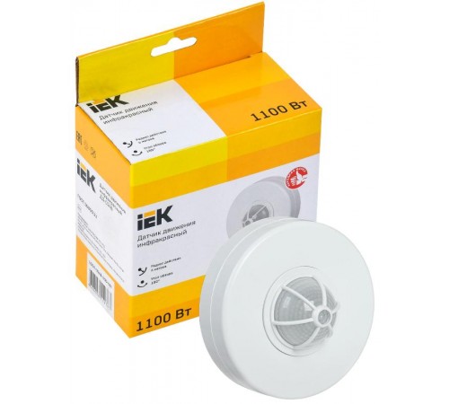 Датчик движения ДД 024В белый, макс. нагрузка 1100Вт, угол обзора 180-360гр, дальность 6м, IP33,  LDD11-024B-1100-001  IEK