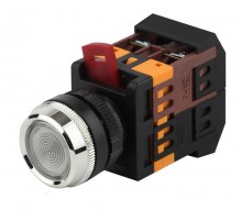 Кнопка управления  ABLFS-22 белый d22мм неон/240В 1з+1р (10/400/3200)  Б0045653  ЭРА